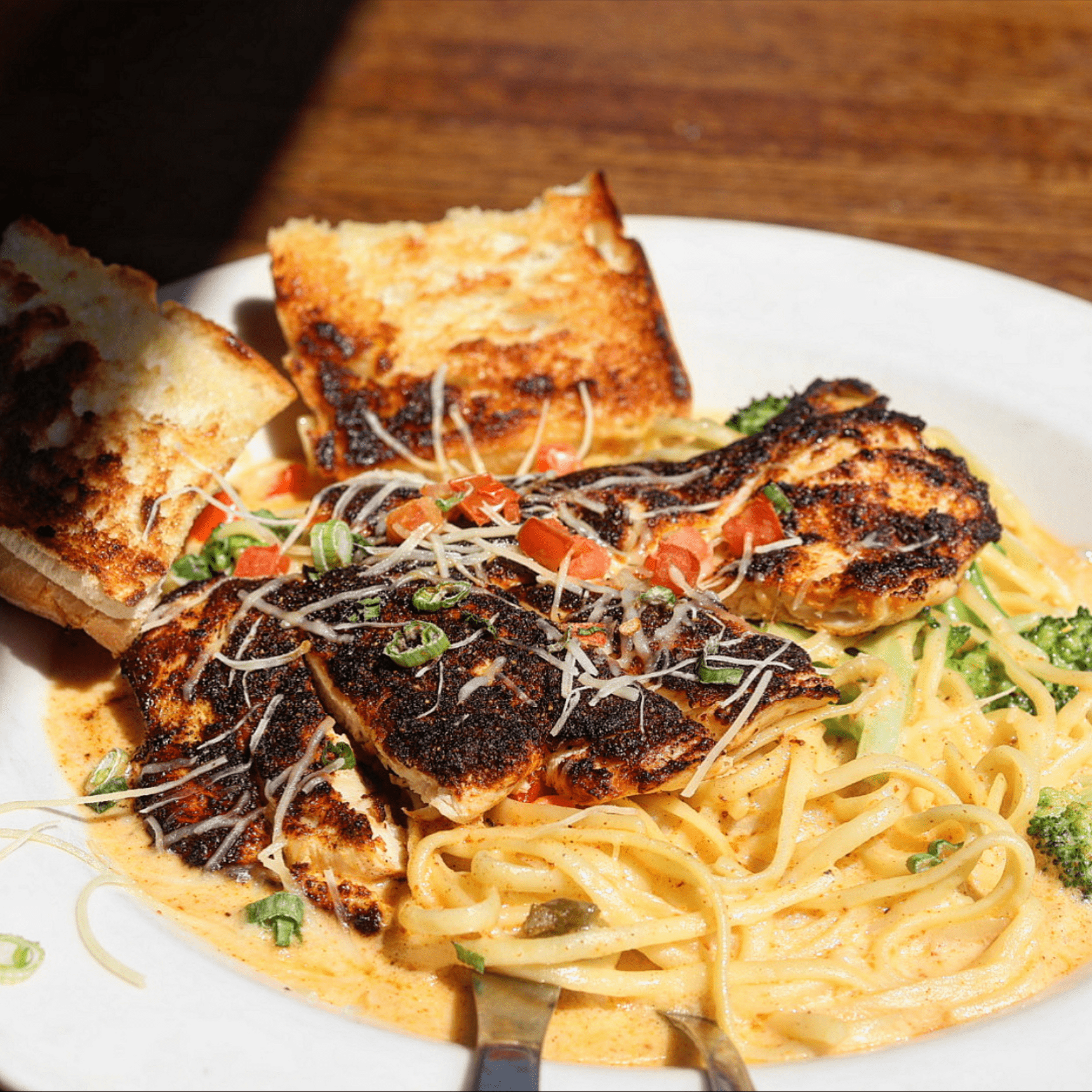 Blackened Chicken Alfredo | Shucks Fish House & Oyster Bar